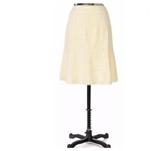Anthro VIOLA Pergola Skirt Ivory Cream Embroidered